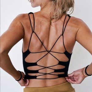 Free People Black Strappy Tank Top